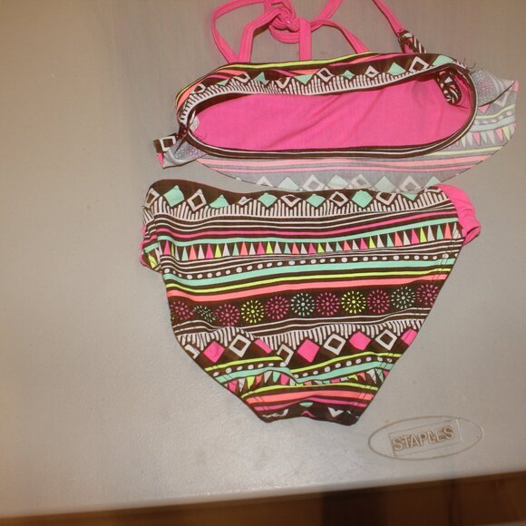 Multi Color 2 Pcs Justice Bikini  Swimsuit Size 7 - Picture 5 of 11